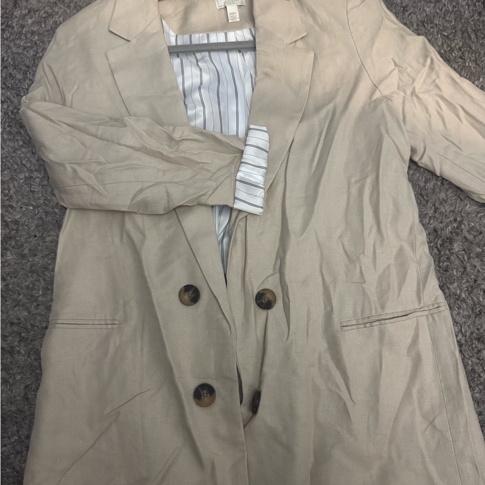 Women's Beige Blazer Coat like new